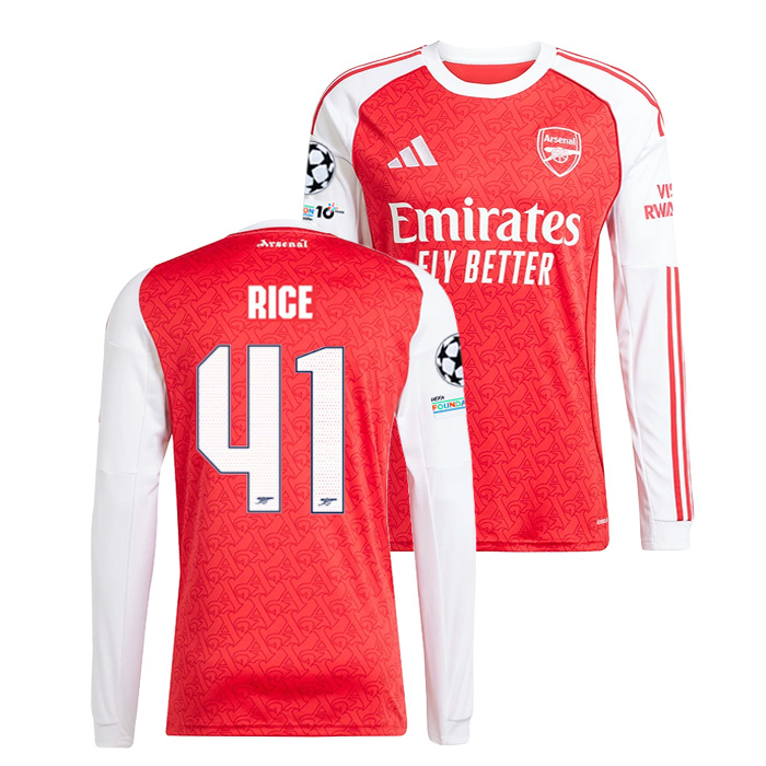 アーセナル 25-26 ホーム 長袖 ユニフォーム No.41 ライス (CL