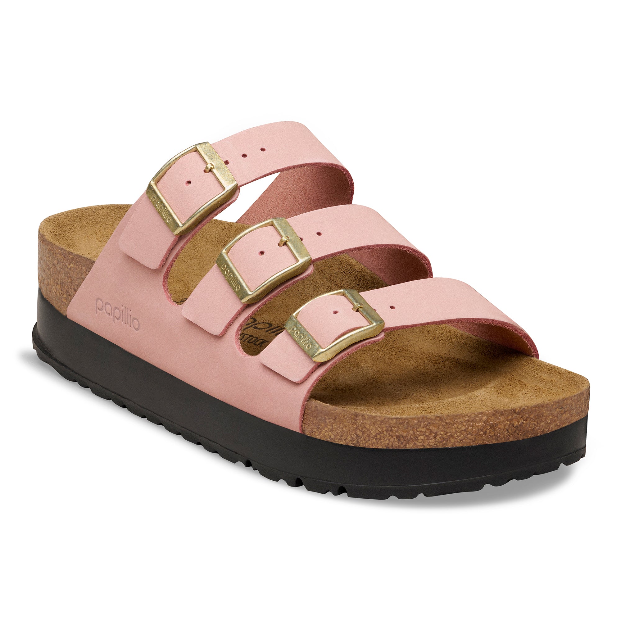 Papillio Florida Platform pink clay nubuck by Birkenstock