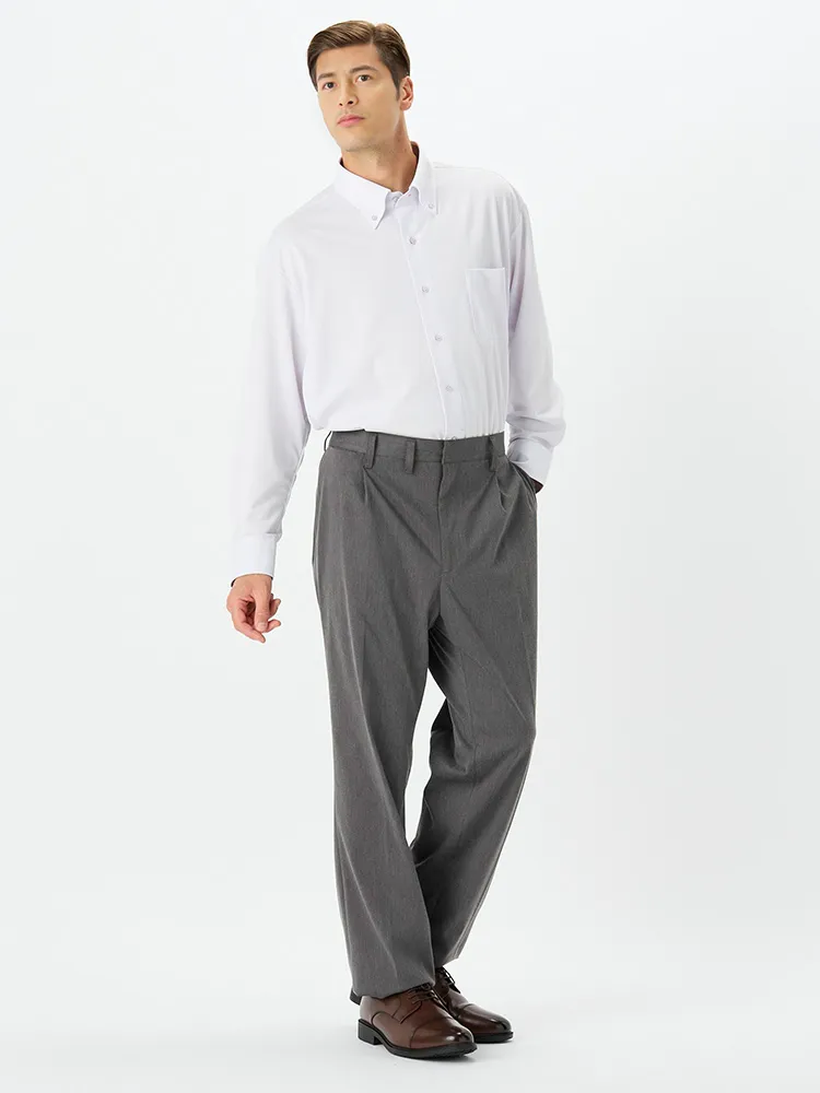 LABO】ちょうどいいデニムライクパンツ L.グレー ワンタック