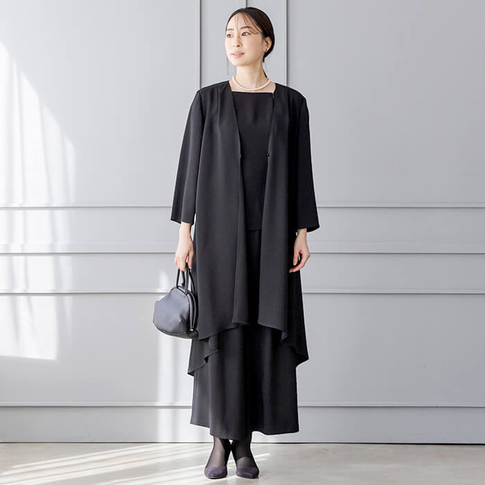 洗える｜一枚仕立てのロング丈ジャケット M・ブラック｜東京ソワール