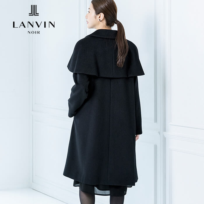 ビッグカラーのテーラードコート 9号・ブラック｜東京ソワール