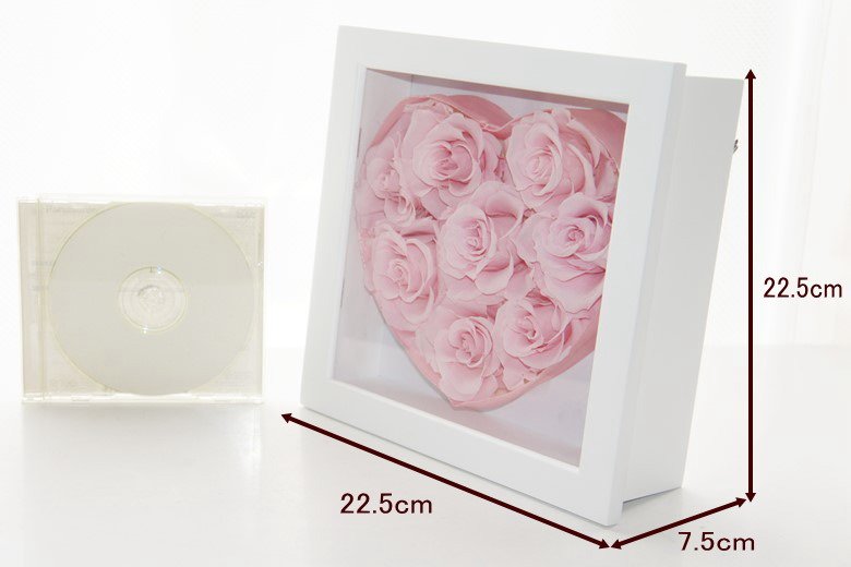 メッセージハートフレーム ピンク プリザーブドフラワーギフト・花の