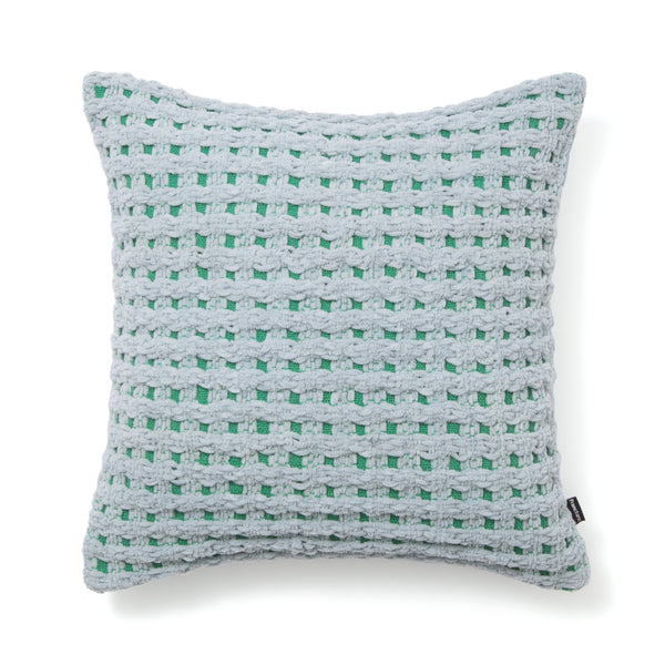 シェニールチェック クッションカバー 45×45 ブルー（B-099