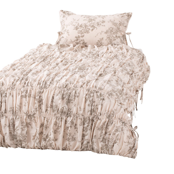 ギャザーリボン 掛け布団カバー セミダブル ベージュ | Francfranc