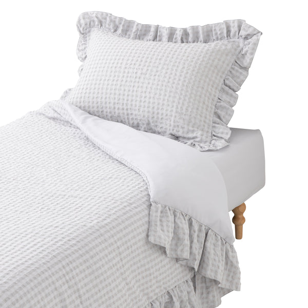 フリルチェック 寝具カバーセット シングル グレー | Francfranc