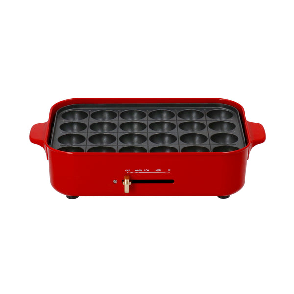 BRUNO コンパクトホットプレート レッド （プレート2種セット