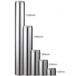 二重断熱煙突 (スーパーミンサム断熱材)直筒・無塗装1000mm ロッキング