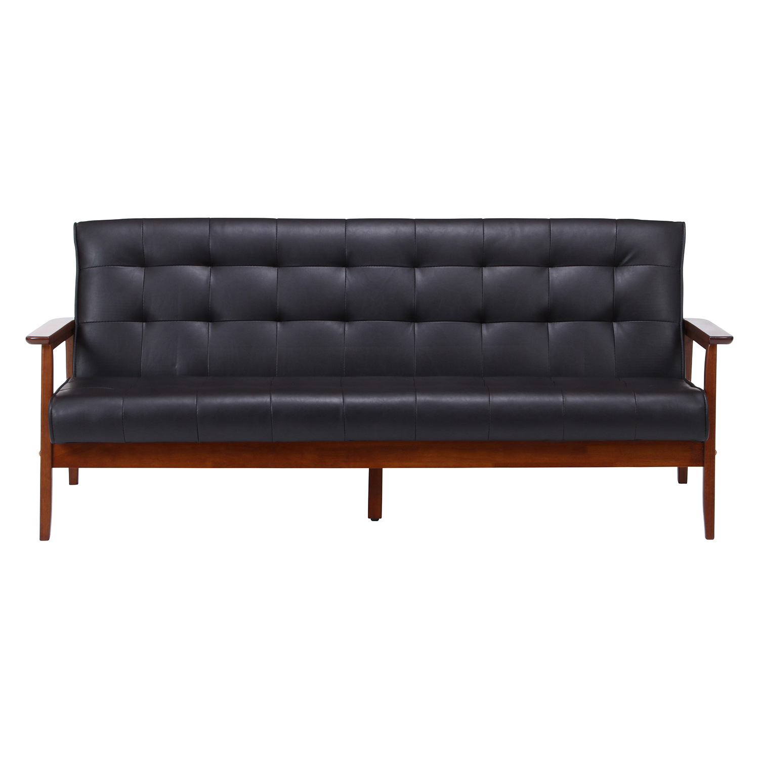 C/D:34207] バイキャストPUソファー フレンズDBR 3P 846