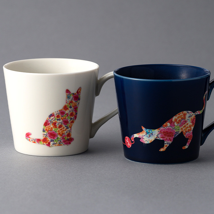 丸モ高木陶器】華猫のマグカップ 特別ペアセット | 藤巻百貨店