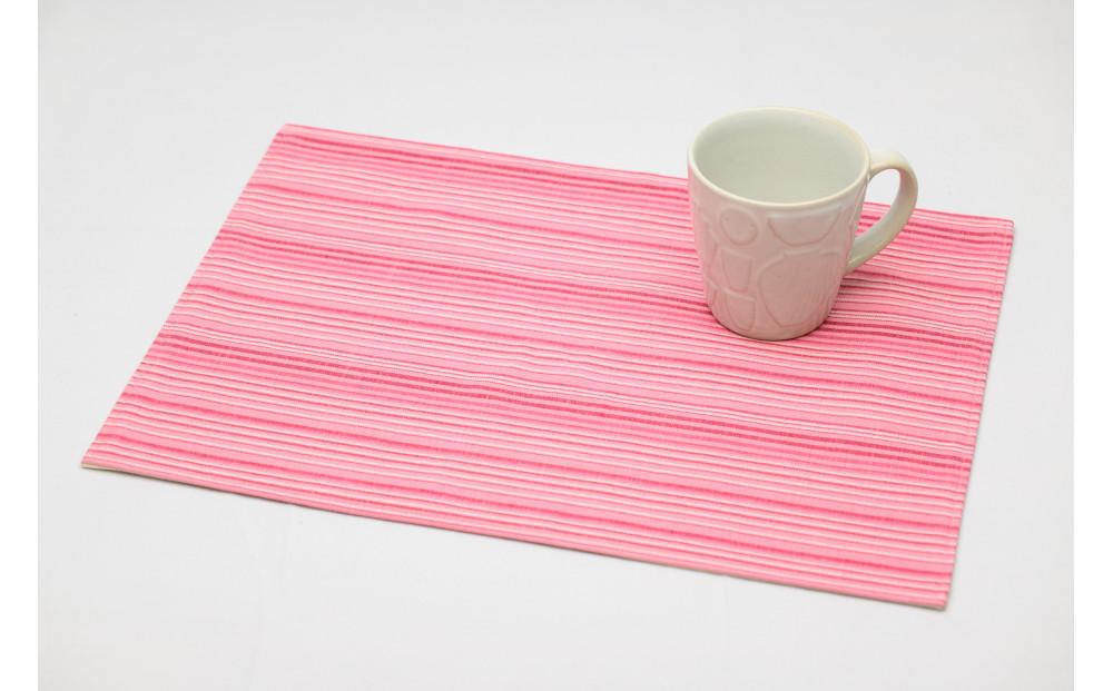 真岡木綿「ランチョンマット」（ピンク系）| 栃木県 伝統工芸品 織物