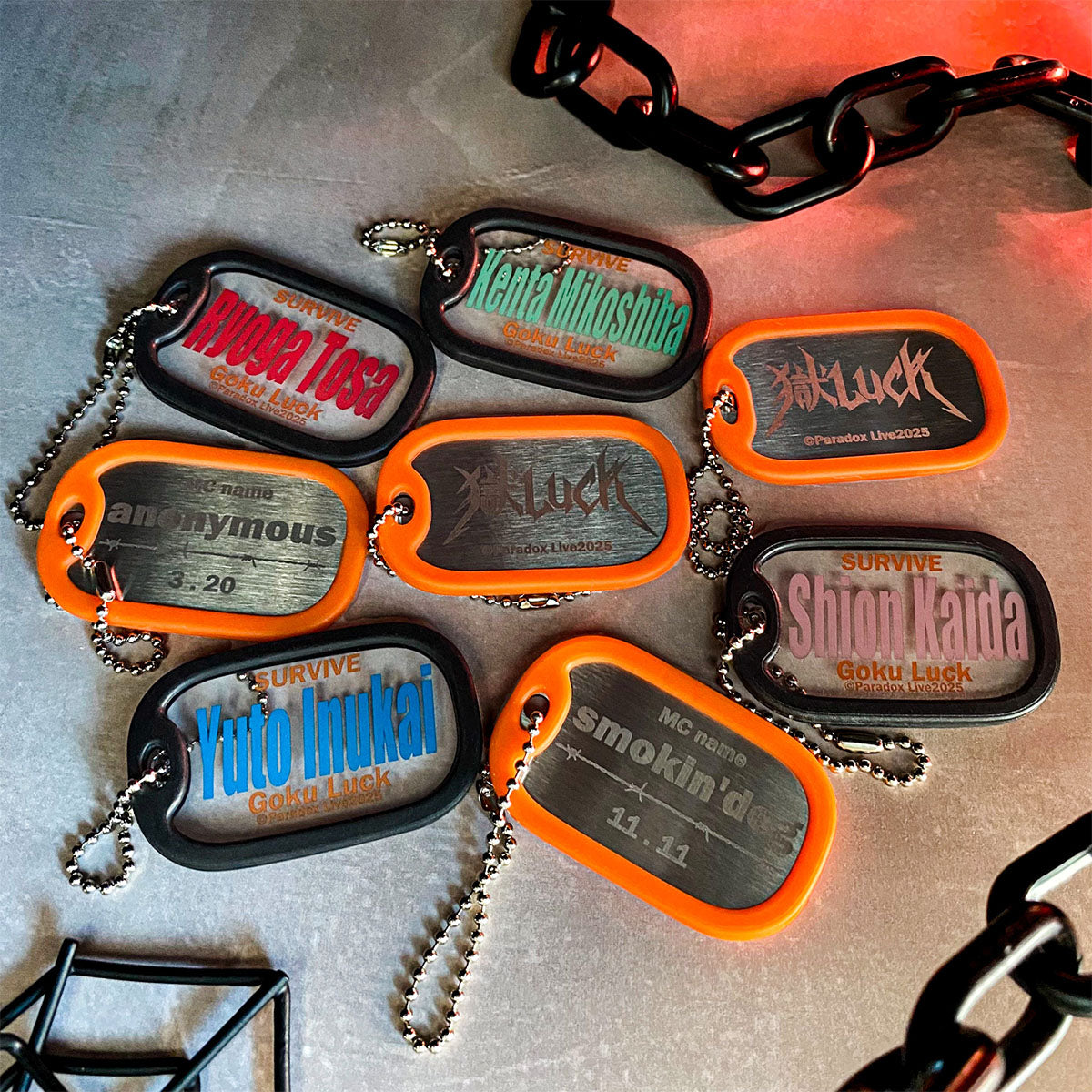 Paradox Live SURVIVE 獄Luck ドッグタグキーホルダーセット