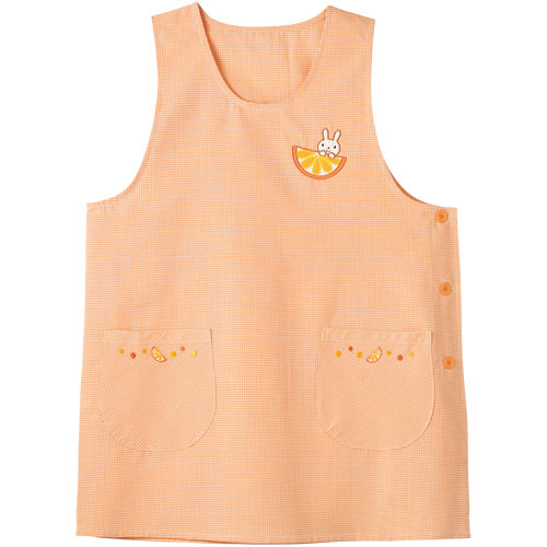 すてきな先生N.Book2026|うさフルーツエプロン オレンジ L|学研の保育用品