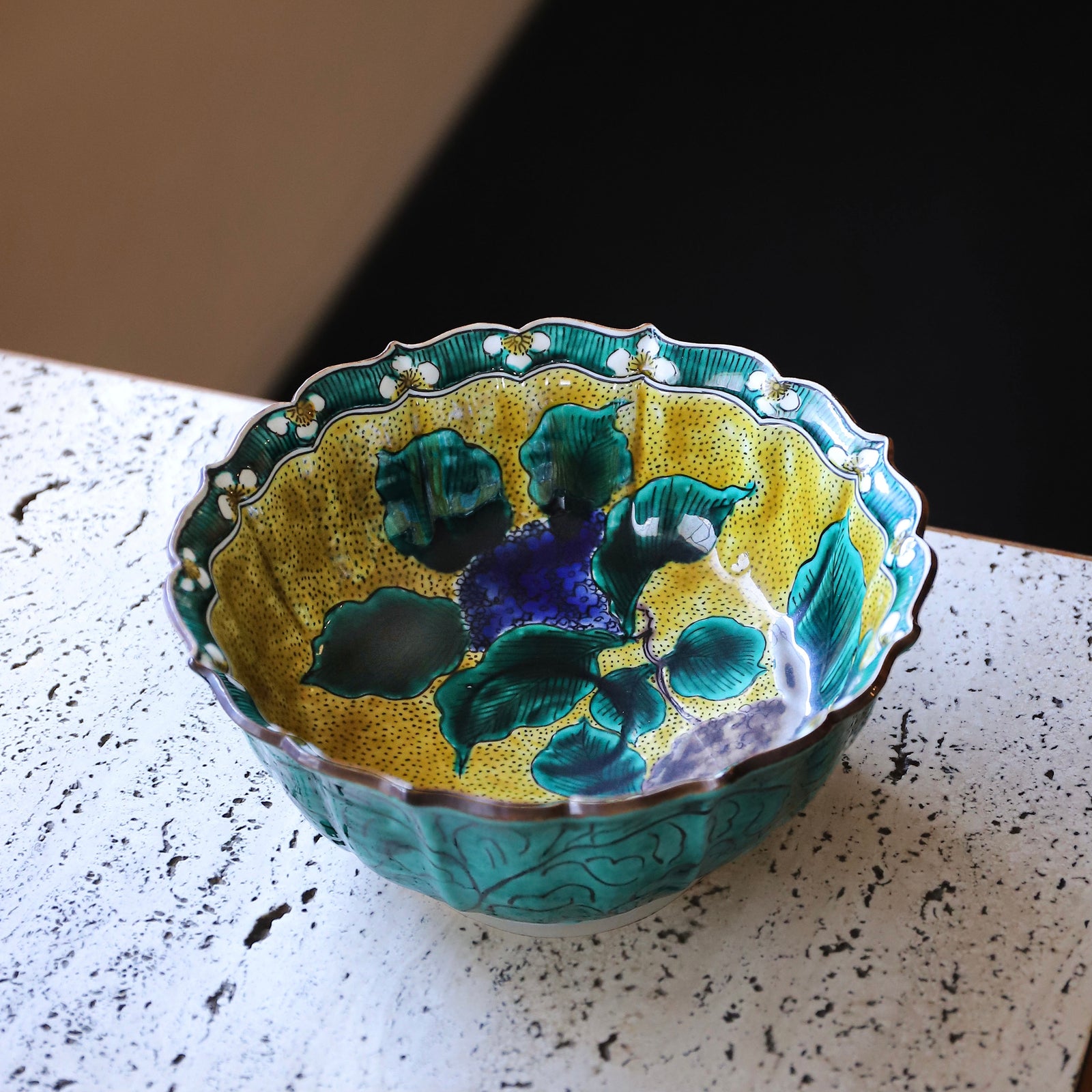 4代須田菁華 古九谷写輪花鉢 – Gallery Nisui