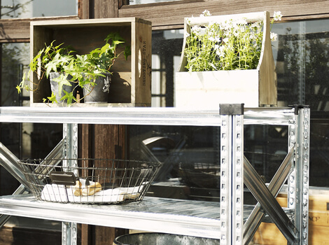 増設用】METALSISTEM メタルシステムラック 6段タイプ 幅124cm