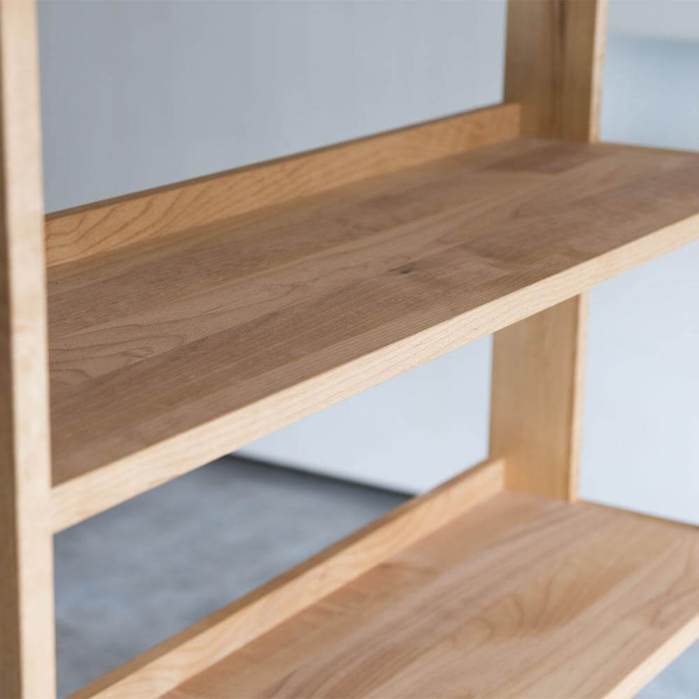 天然木アルダー無垢材 シェルフ 幅100 奥行29.2 高さ142cm ナチュラル