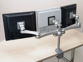 PC周辺機器 MODERNSOLID 液晶モニターアーム 水平多関節アーム 1段3列