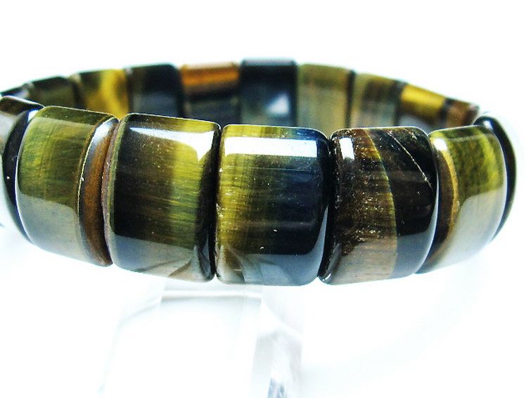 パワーストーン 天然石 ブルータイガーアイ※青虎目石バングル[T173-4986]