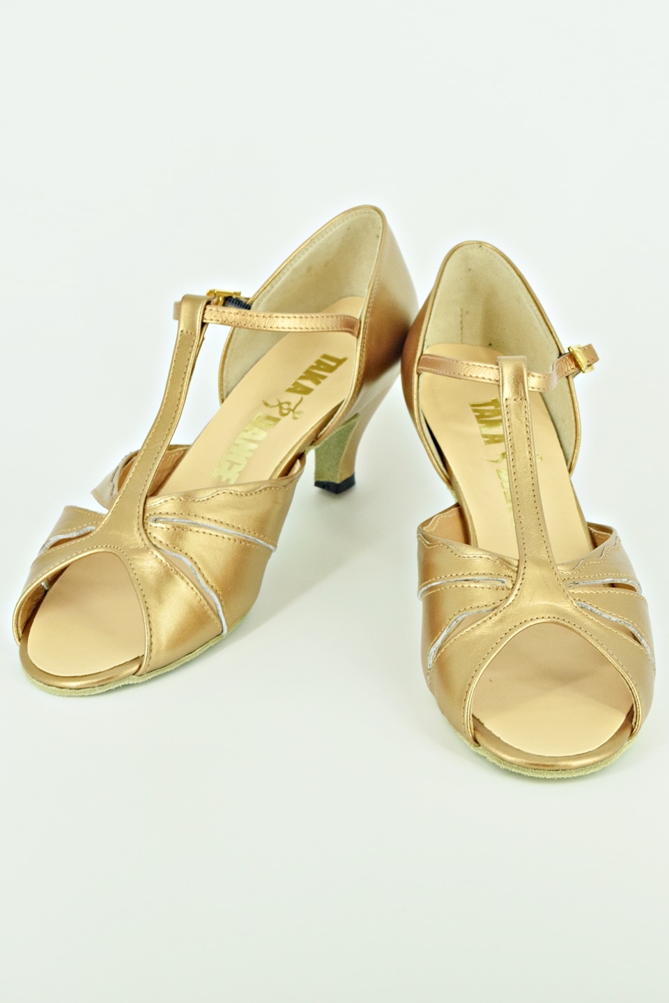 7cmヒール】レディースラテンシューズ 302 ブロンズ 社交ダンス ダンス