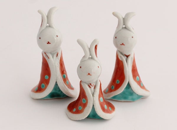 多田利子 うさぎ雛セット｜九谷焼のうつわ｜和食器通販 じろや