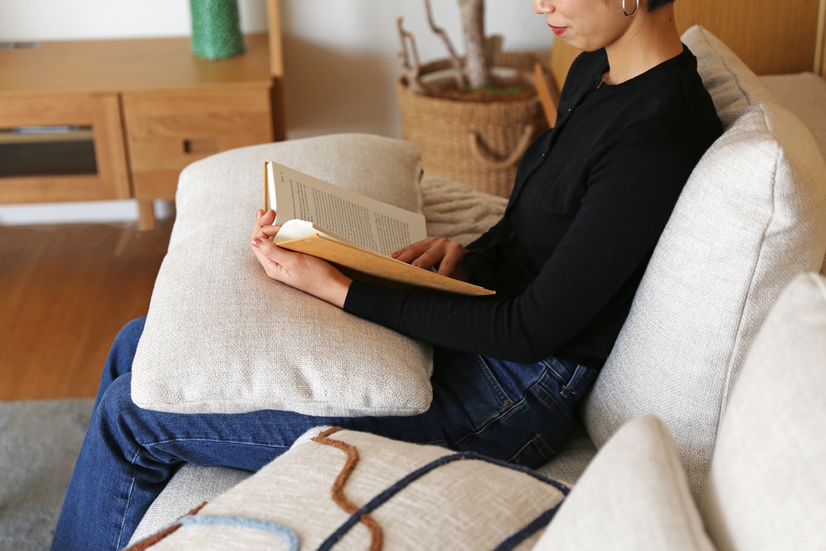 LANA SOFA 1人掛け アイボリー オーク/ウォルナット