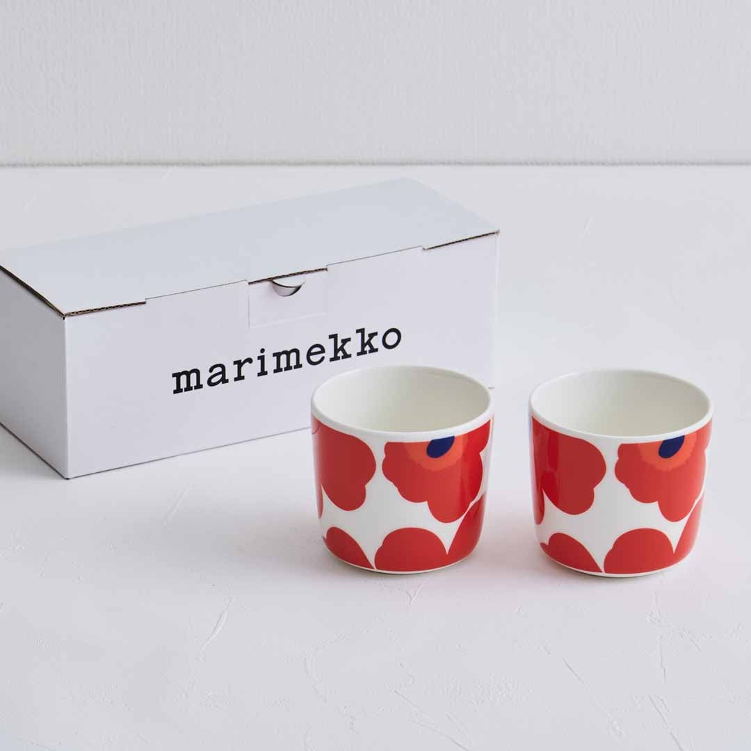 marimekko】 ウニッコ ラテマグ 2個セット レッド｜キッチン用品,食器