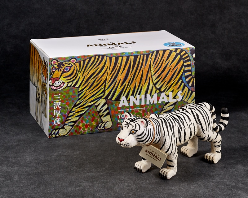 求龍堂限定特典付き 】三沢厚彦 ANIMALS トラ ホワイト ソフトビニール