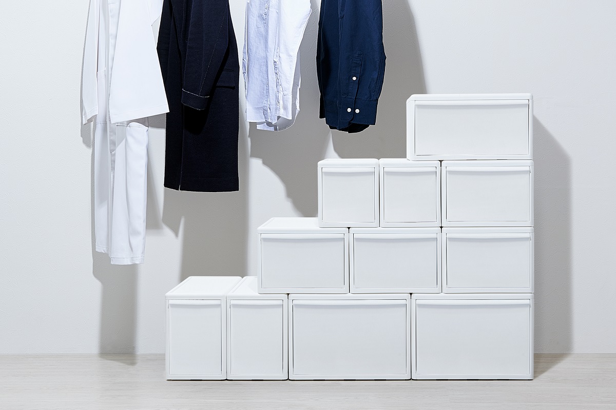 組み合わせて使える収納ケース ワイドL 3個組 オールホワイト MOS-06L