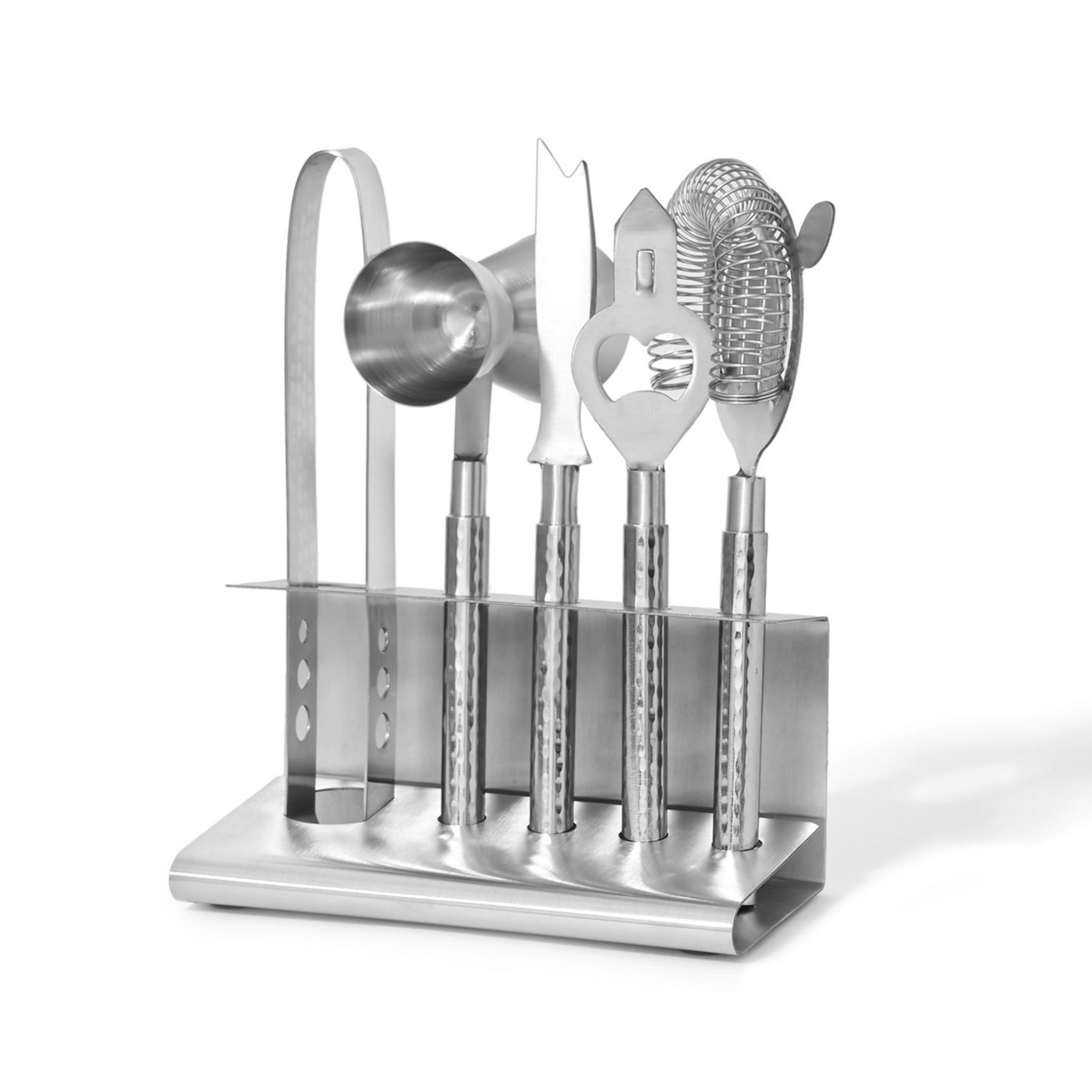 Hammered Stainless Steel 9 Piece Bar Tool Set – Godinger