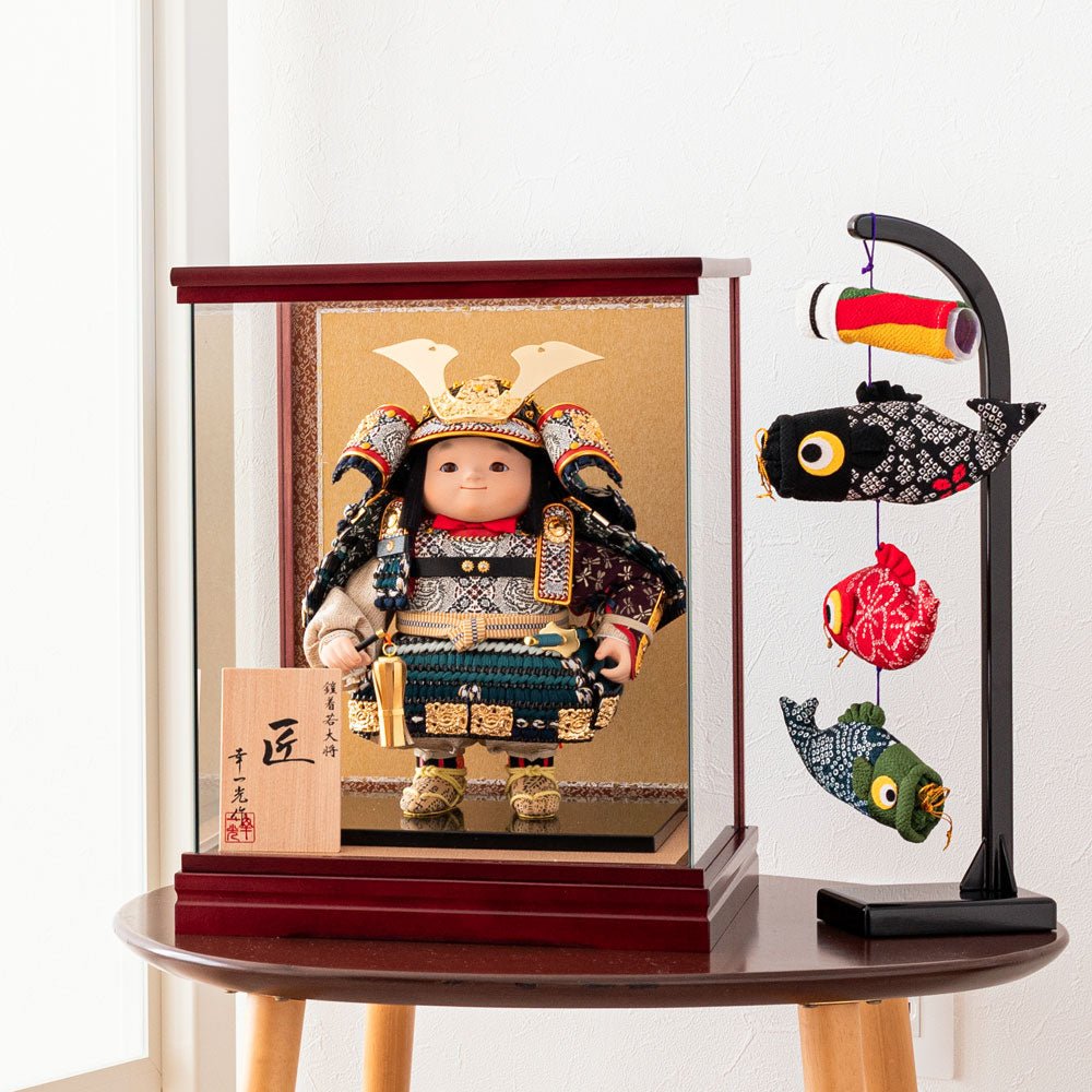 横幅30.5cm｜ケース入り 五月人形 匠 ｜ ガラスケース飾り｜ 子供大将