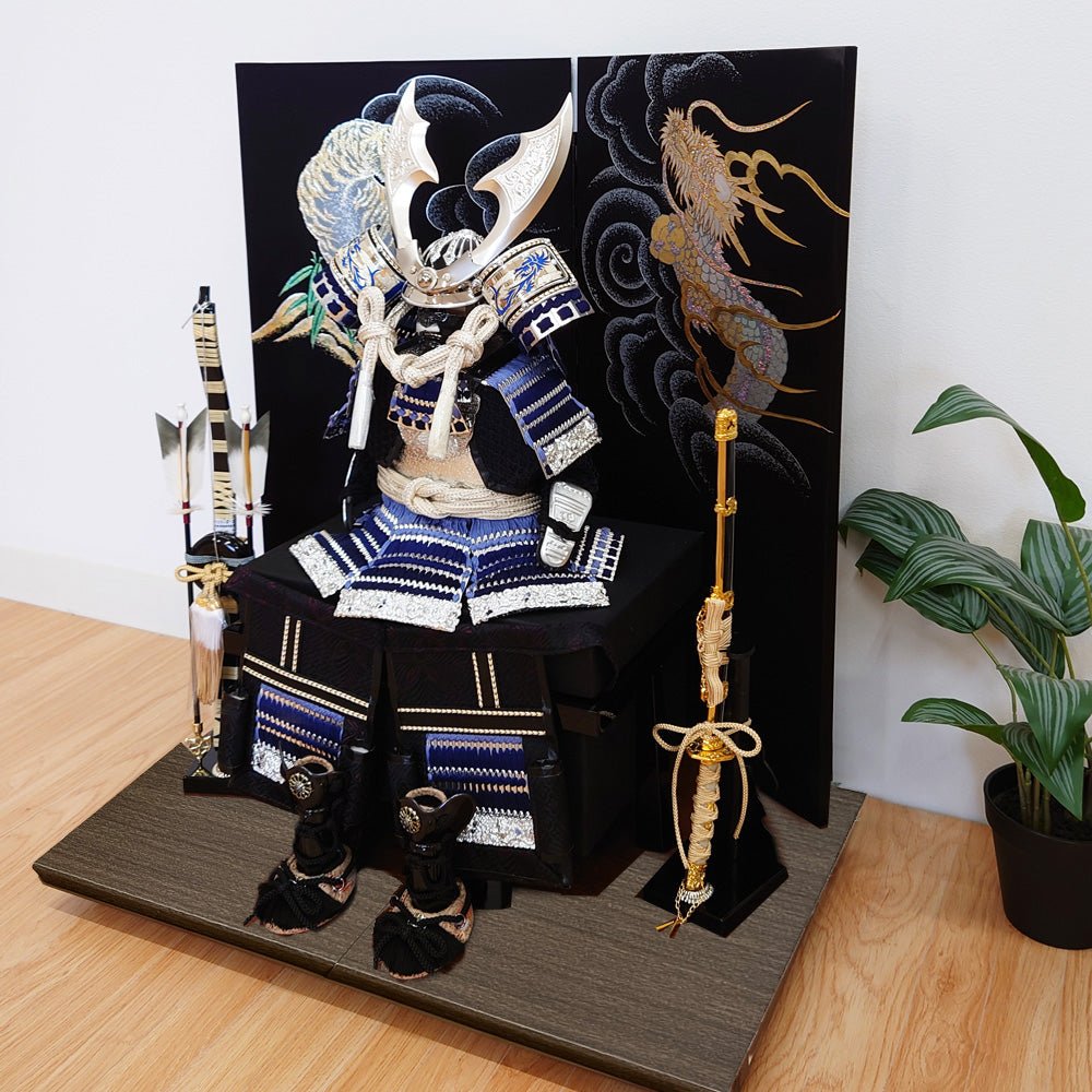 横幅60cm｜7号ブルーの鎧｜小さめで勇ましい鎧｜ 青色で綺麗 ｜五月