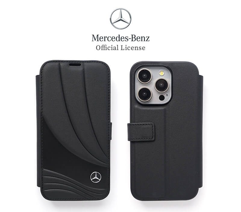 ベンツ Mercedes Benz 手帳型ケース 本革』 iPhone15Pro