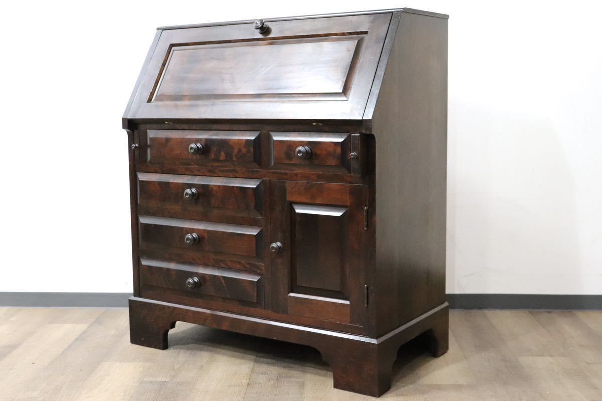 GMGN469○北海道民芸家具 ライティングビューロー 学習机 勉強机 書斎