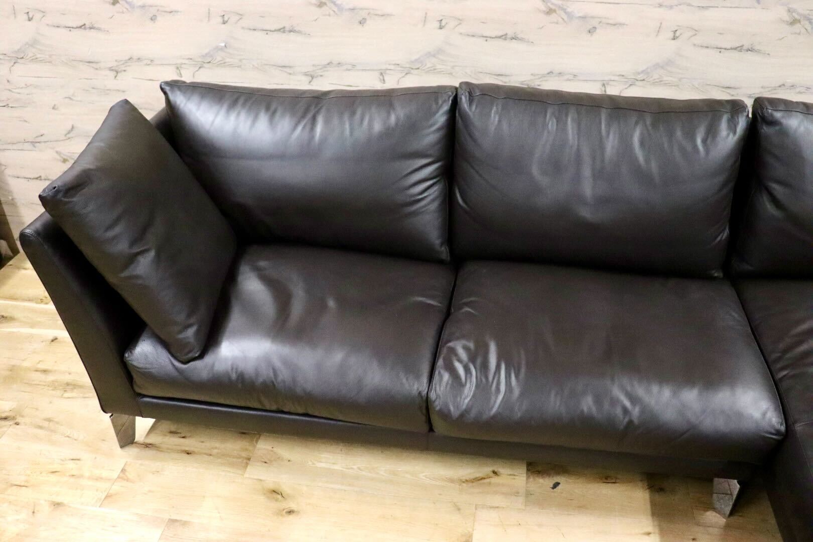 GMHF43○erba / エルバ オーロラ カウチソファ コーナーソファ 本革