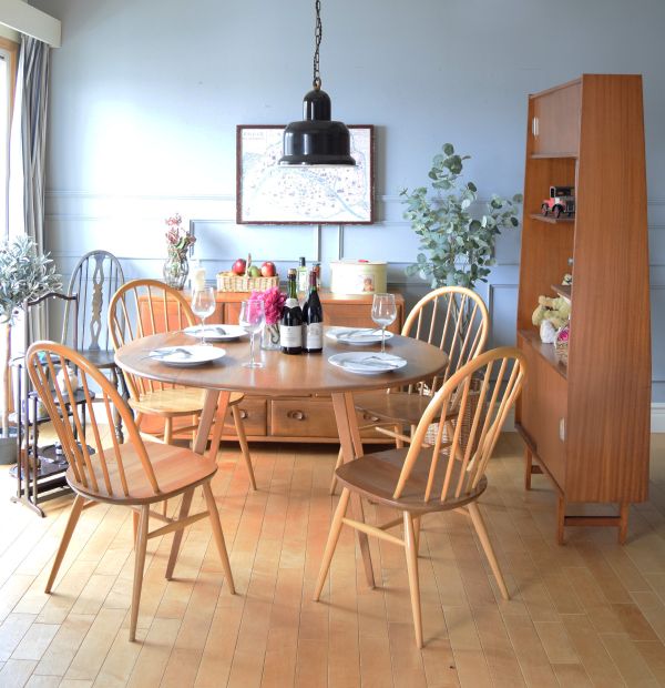 アーコールのフープバックチェア（6本・カスタード色・ハの字脚・タグ