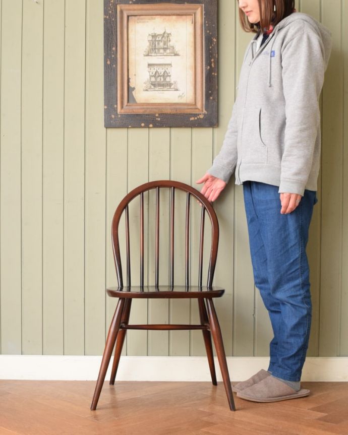 アーコールのフープバックチェア（6本・チョコアップル色・ハの字脚