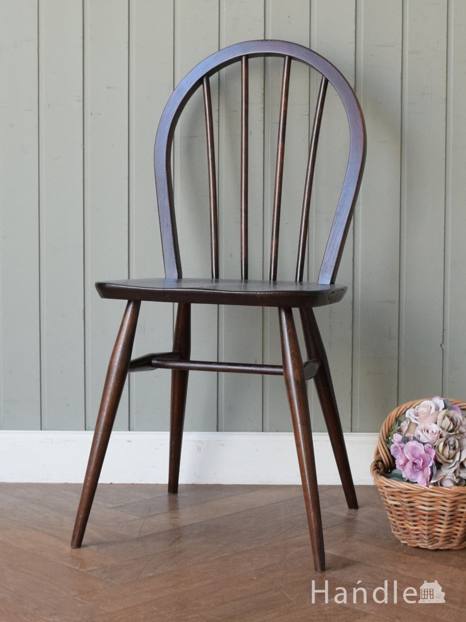 アーコールのフープバックチェア（4本・アップルチョコ色・ハの字脚