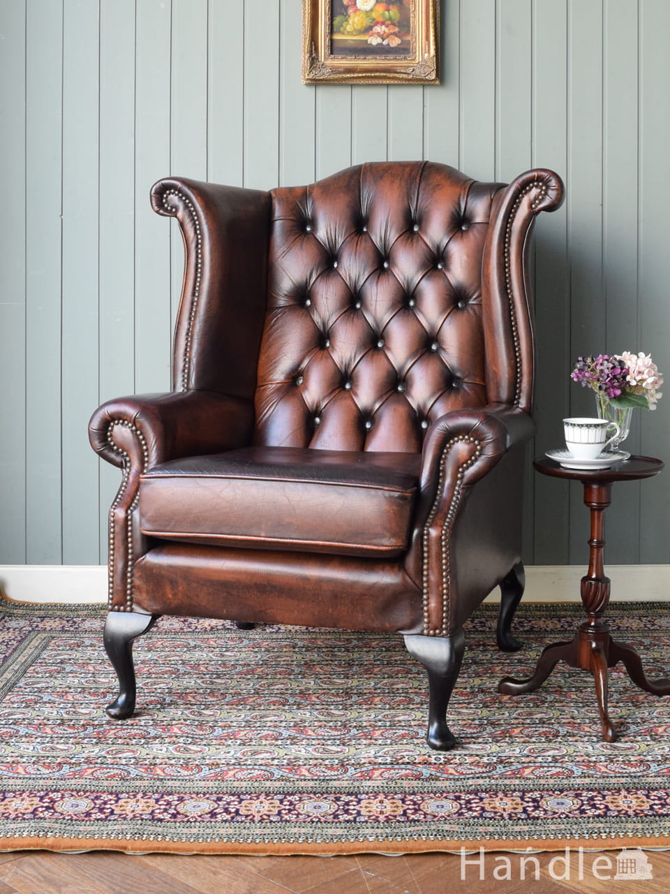 フランス生まれのエレガントなアンティークチェア、プチポワンのアーム