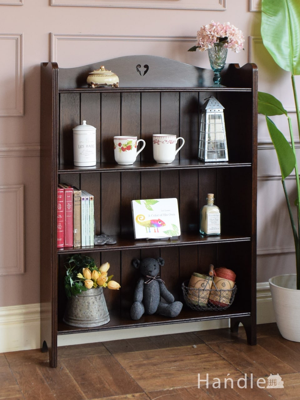 イギリスアンティークのおしゃれな本棚、アンティークのブックケース(i