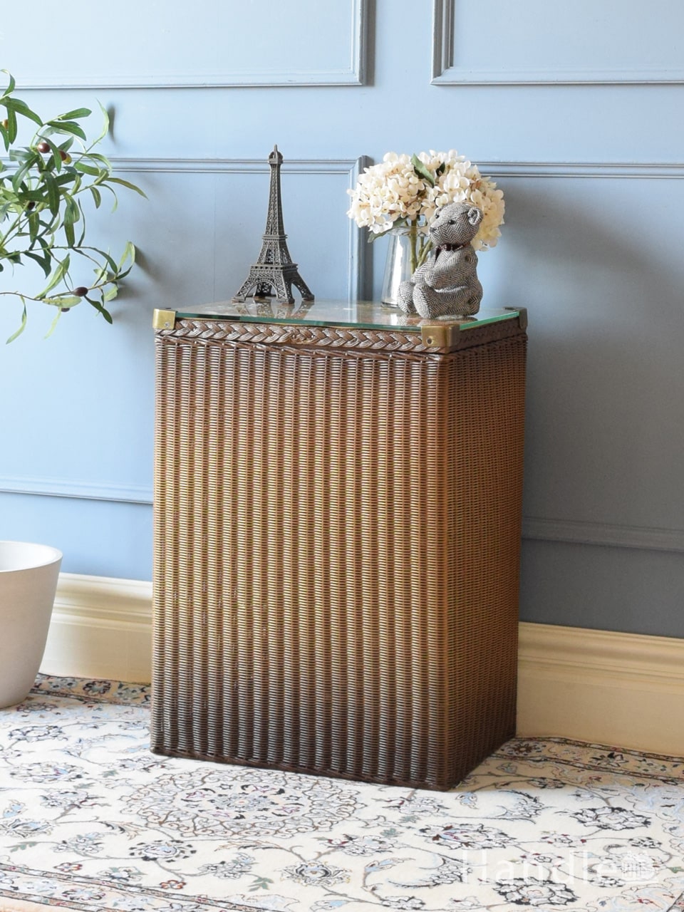 脚付き、2段タイプのイギリスのアンティーク ソーイングボックス(x-646