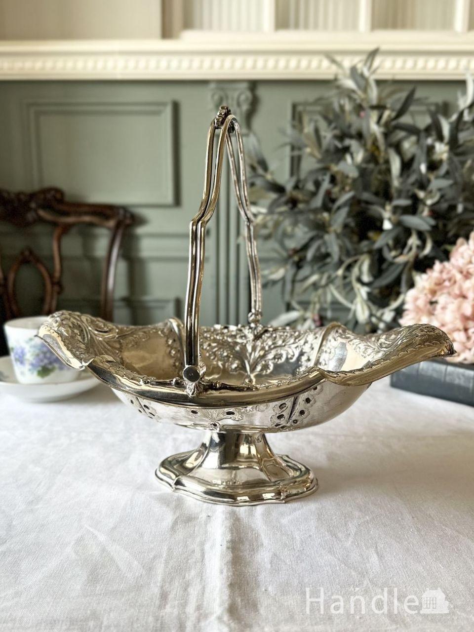 イギリスで見つけたキレイなアンティーク バスケット(k-1675-z