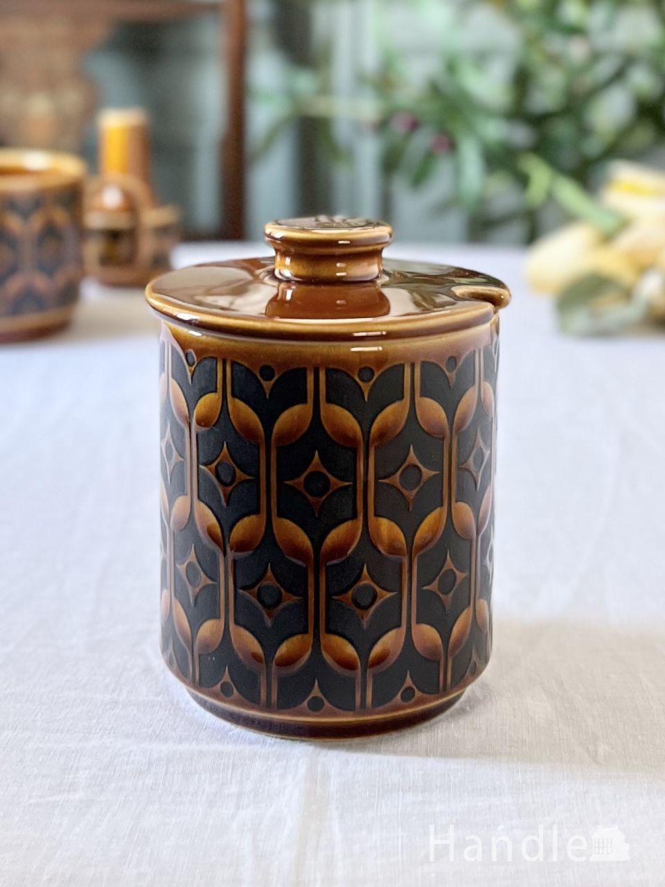 イギリスアンティークのおしゃれなガラス器、プレスドグラスのシュガー