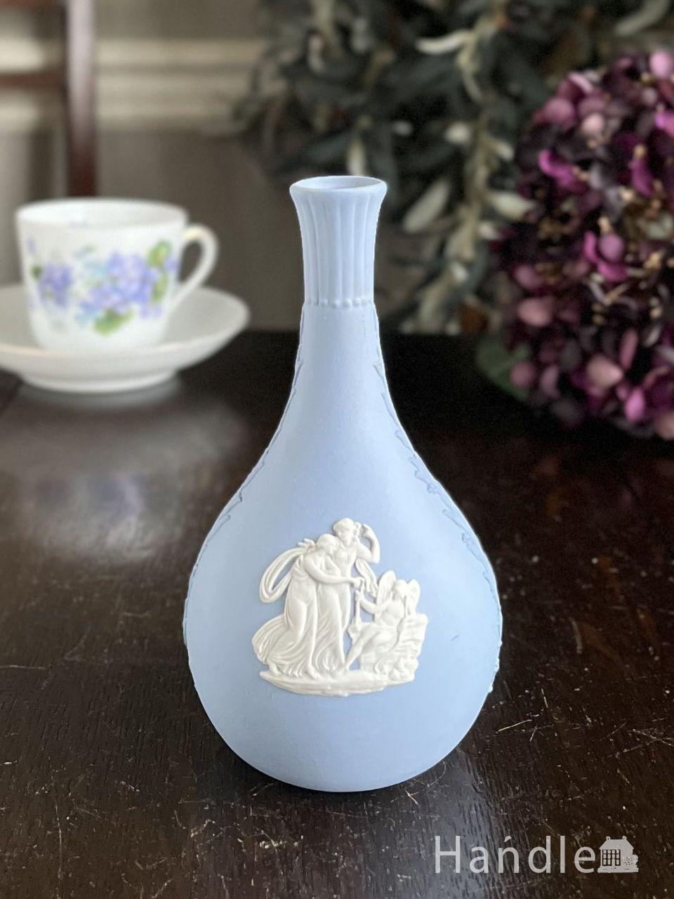 ウェッジウッド（Wedgwood）のジャスパーウェア、セージグリーン色の