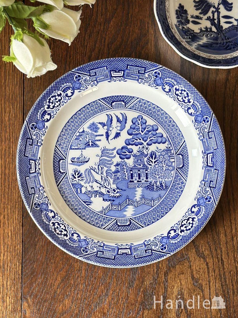 イギリスから届いたディナープレート、Wood＆Sonsのブルーウィロー