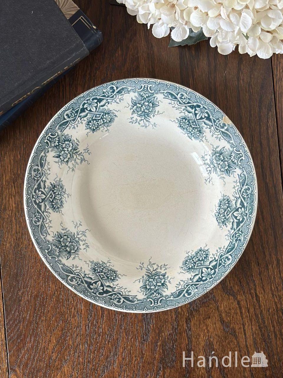 フランスから届いたアンティーク陶磁器のボウル、繊細な絵がとても