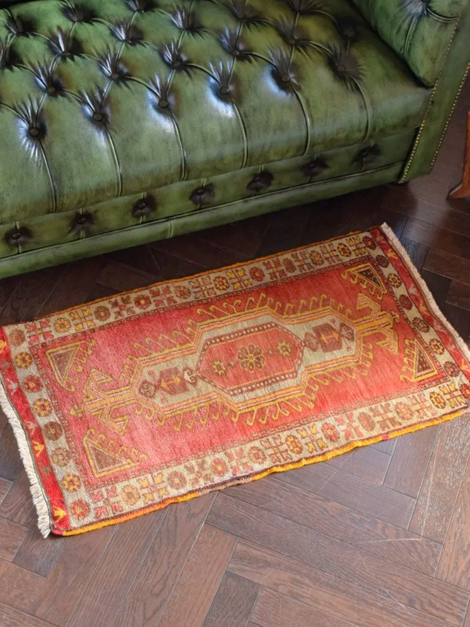 Yazd（ヤズド）で織られたビンテージの美しいラグ、手織りのペルシャ