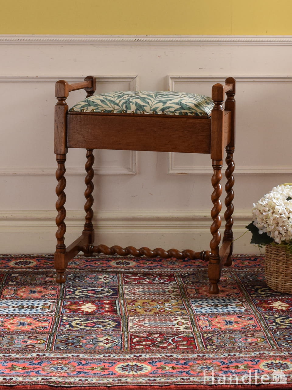 英国ビンテージのおしゃれなスツール、カッコいいハイスツール(k-1877