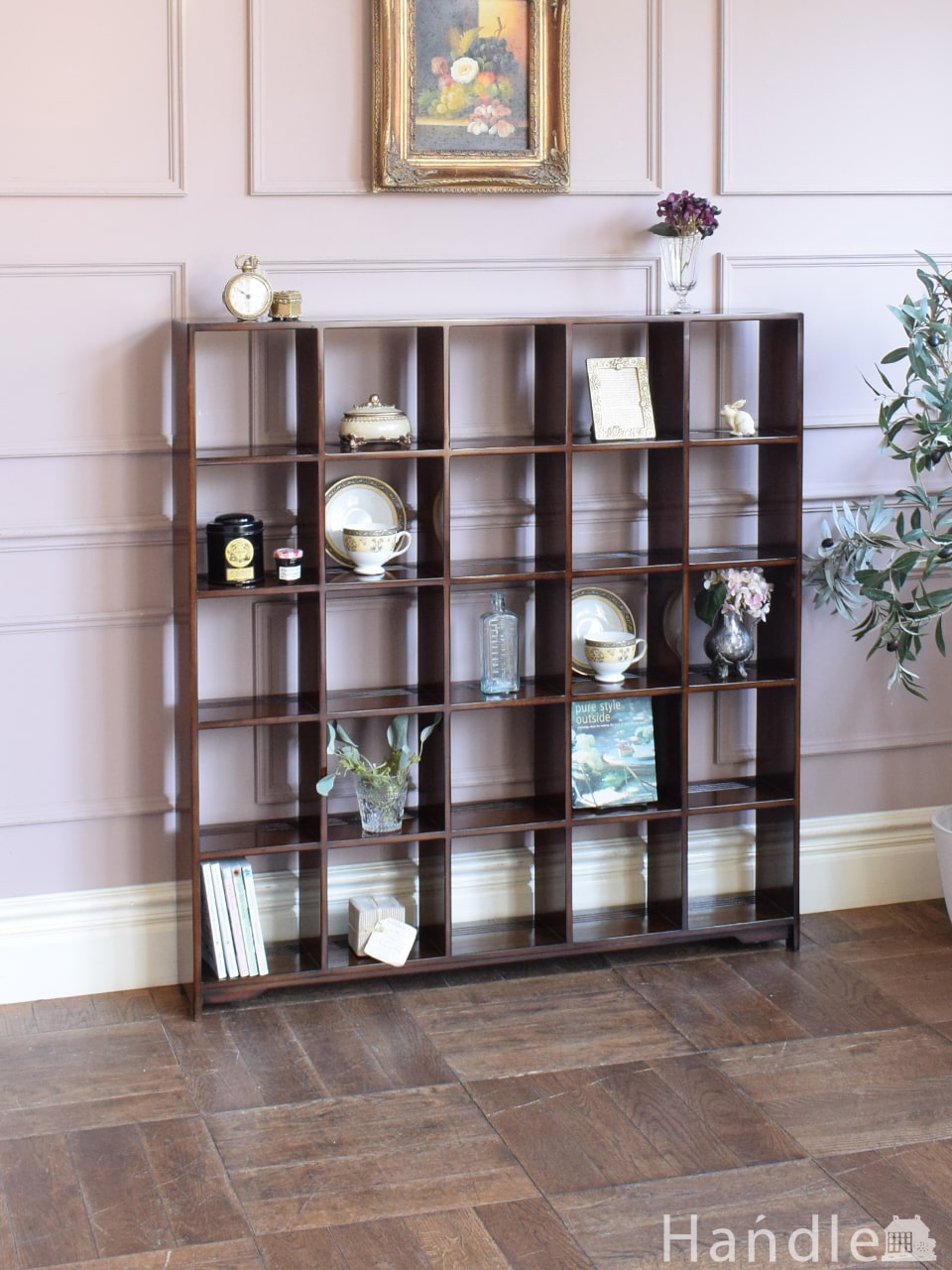 ステンドグラス扉の木製アンティーク風家具、オールドチャームのブック