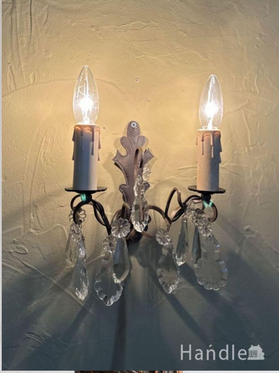 フランスで出合ったアンティーク照明 ミラー付きウォールランプ（2灯