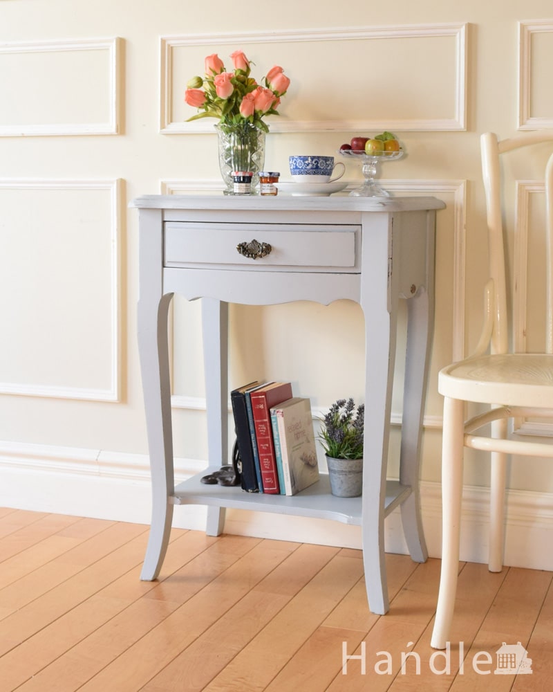 フレンチアンティーク調のチェスト、ブルーグレーのシャビーシックな