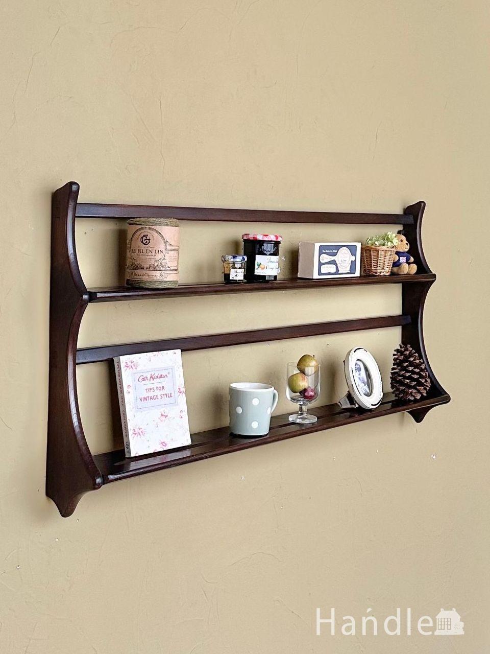 フランスアンティークの飾り棚、壁に付けて使えるウォールシェルフ(z